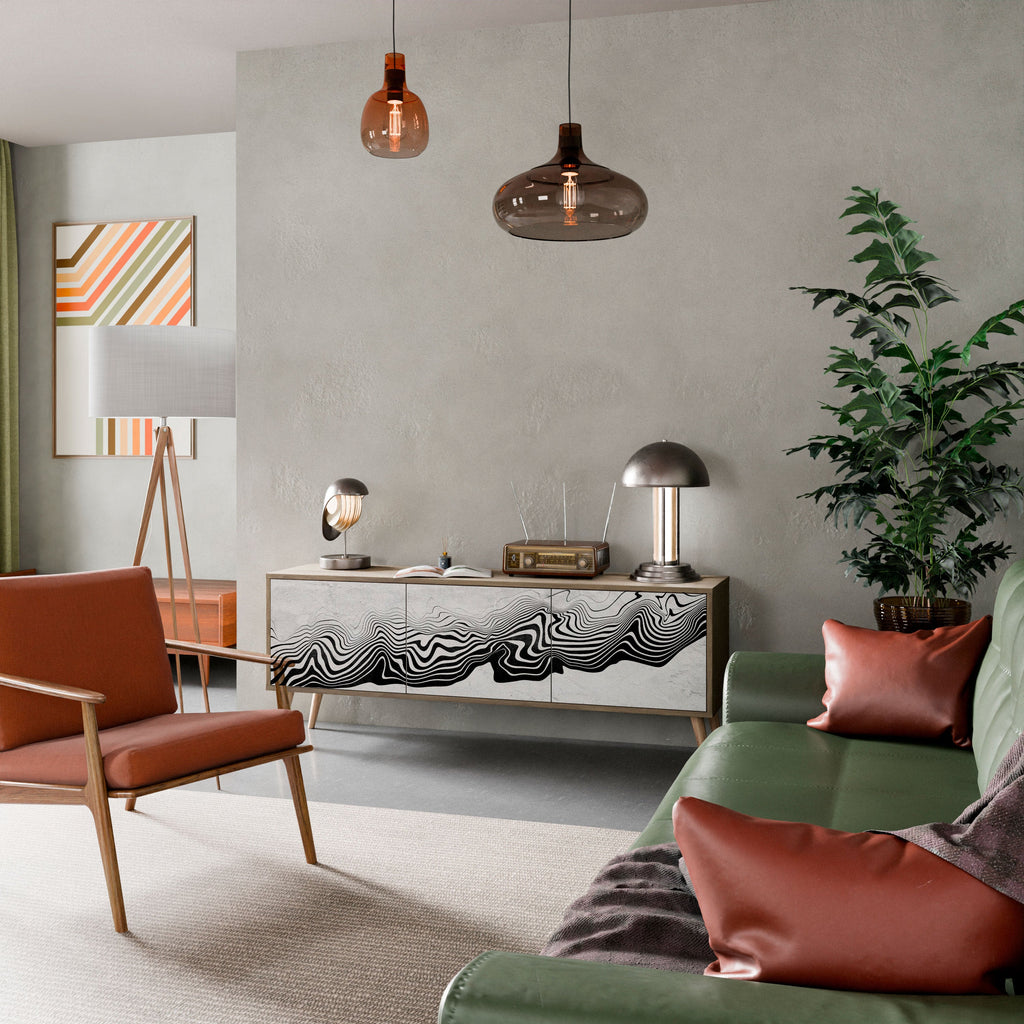 MONOCHROME MIRAGE Móvel de TV com 3 Portas em Efeito Carvalho