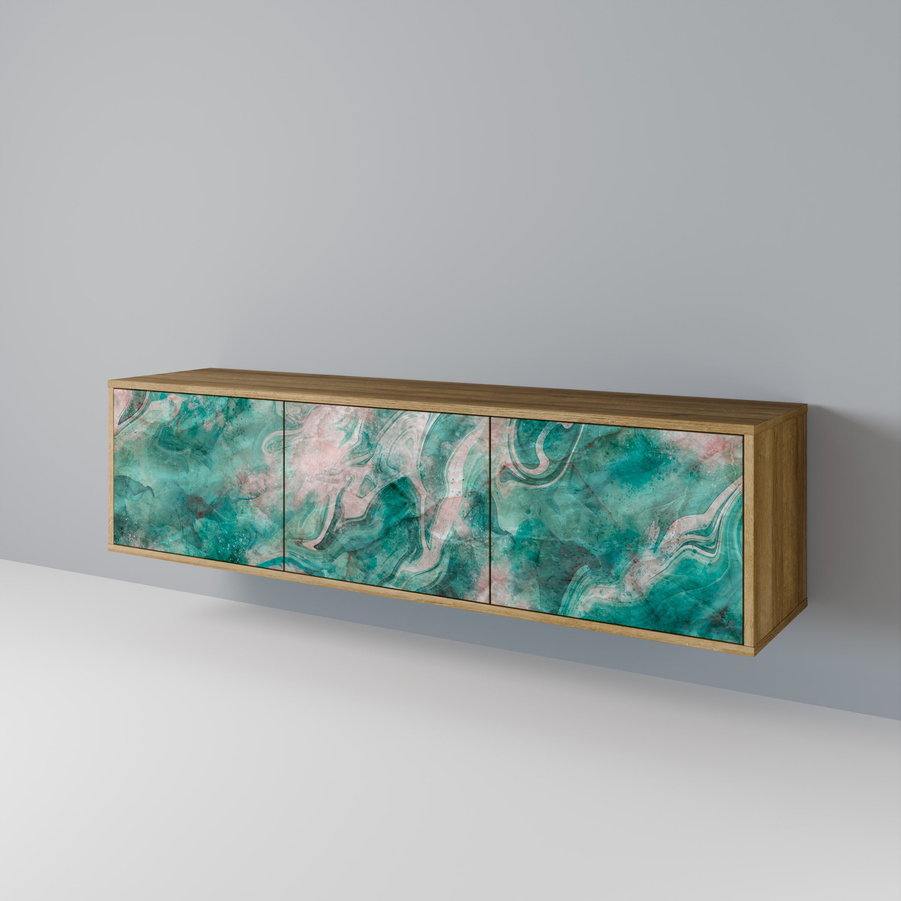 ABSTRACT ALCHEMY Móvel de TV com 3 Portas em Efeito Carvalho