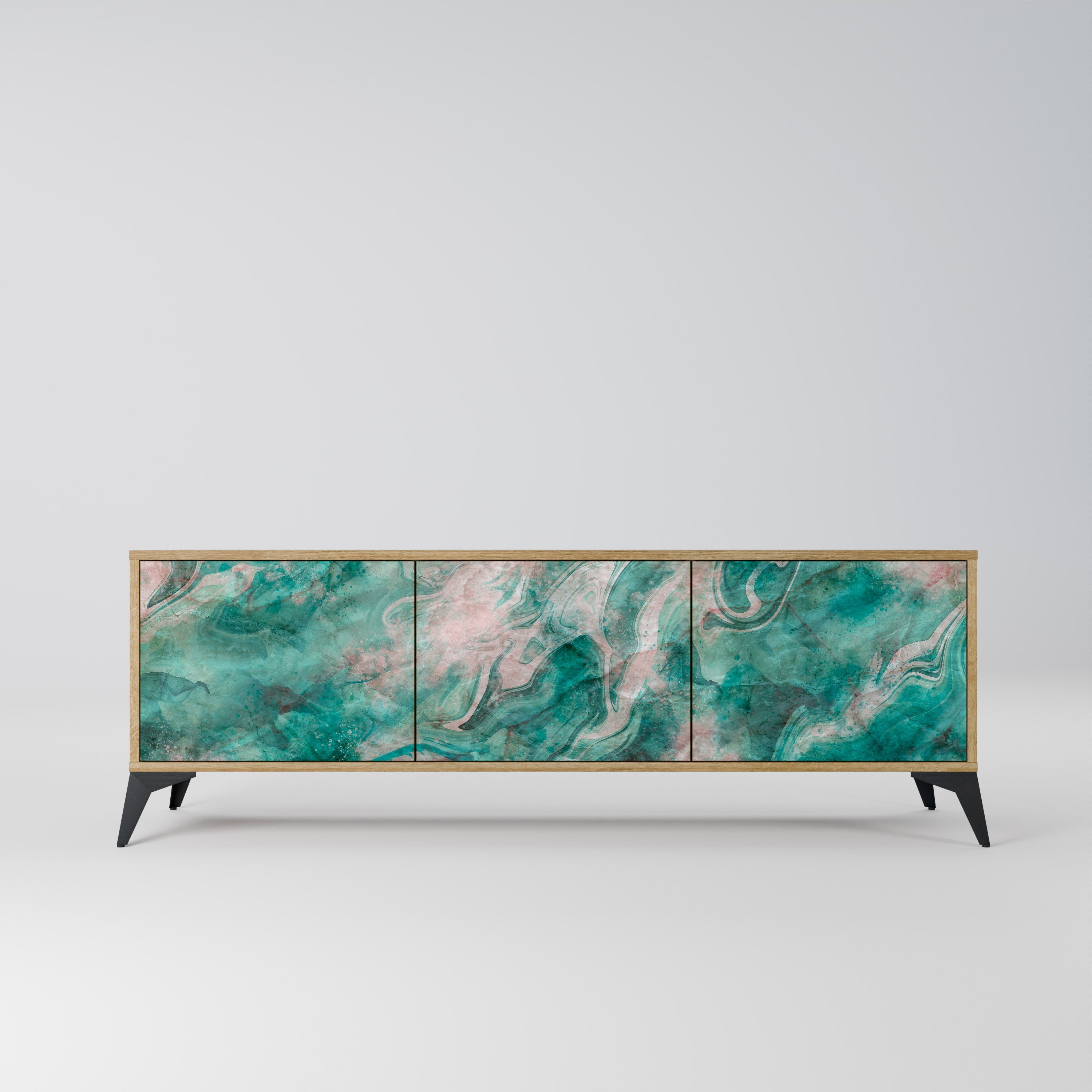 ABSTRACT ALCHEMY Móvel de TV com 3 Portas em Efeito Carvalho