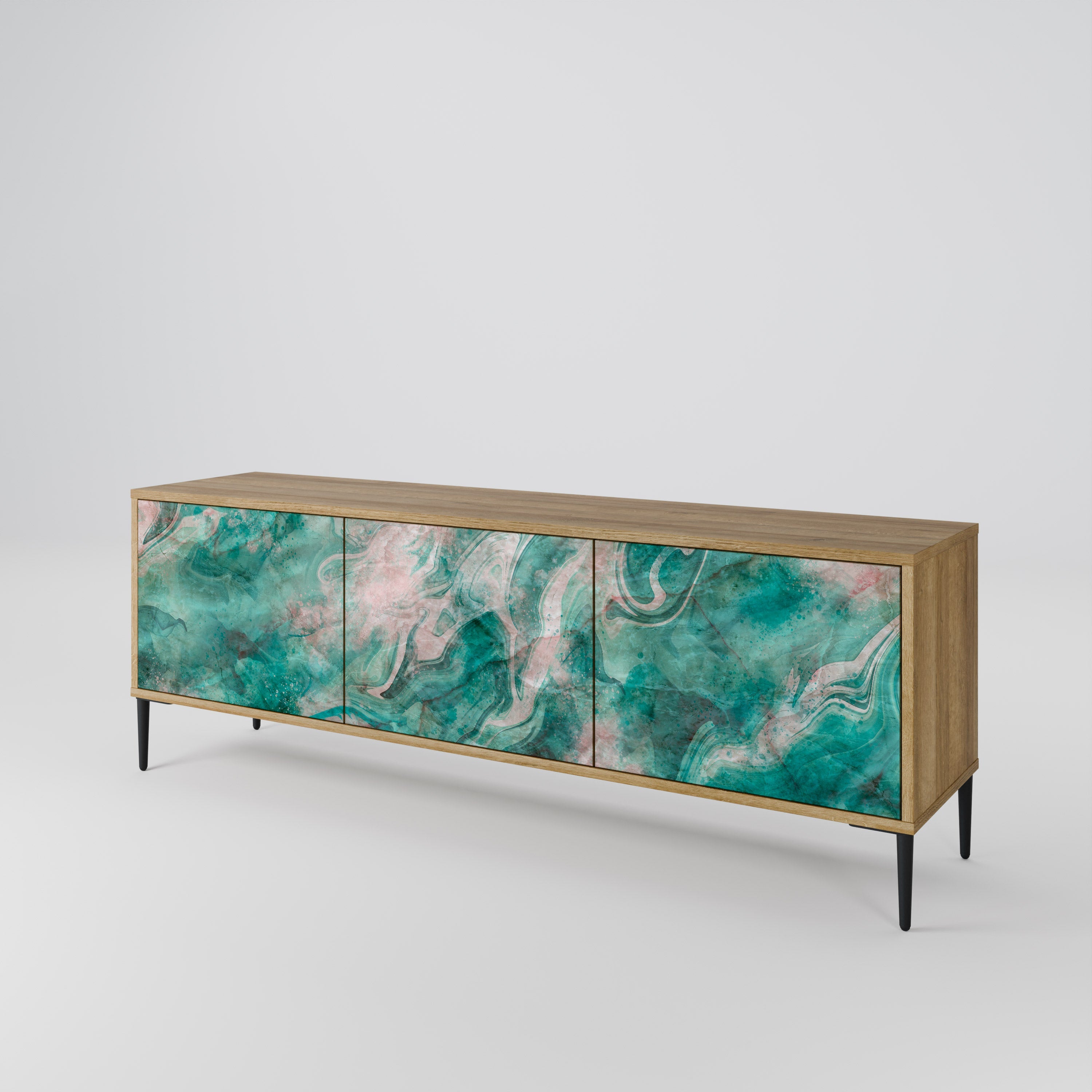 ABSTRACT ALCHEMY Móvel de TV com 3 Portas em Efeito Carvalho