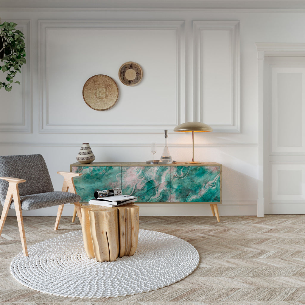 ABSTRACT ALCHEMY Móvel de TV com 3 Portas em Efeito Carvalho