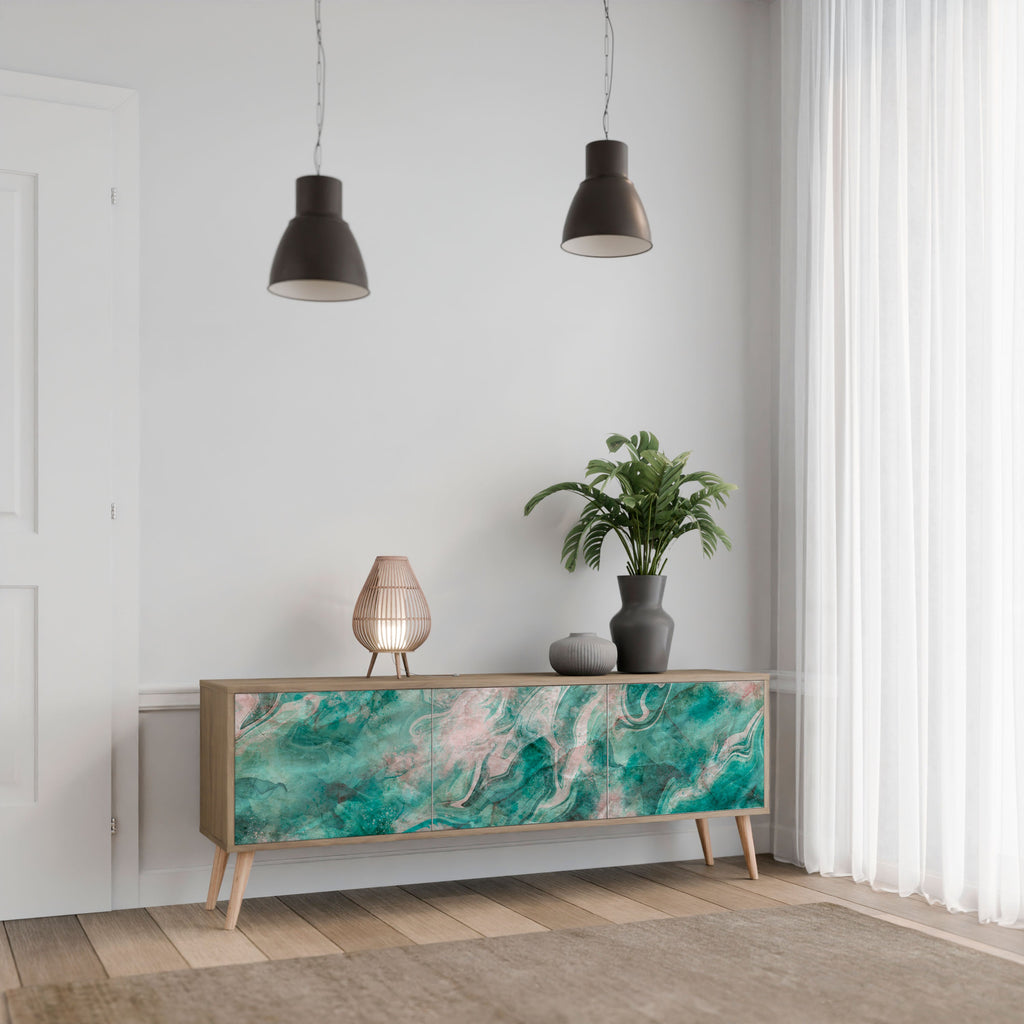 ABSTRACT ALCHEMY Móvel de TV com 3 Portas em Efeito Carvalho