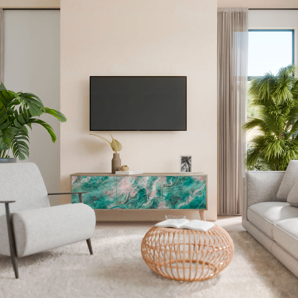 ABSTRACT ALCHEMY Móvel de TV com 3 Portas em Efeito Carvalho