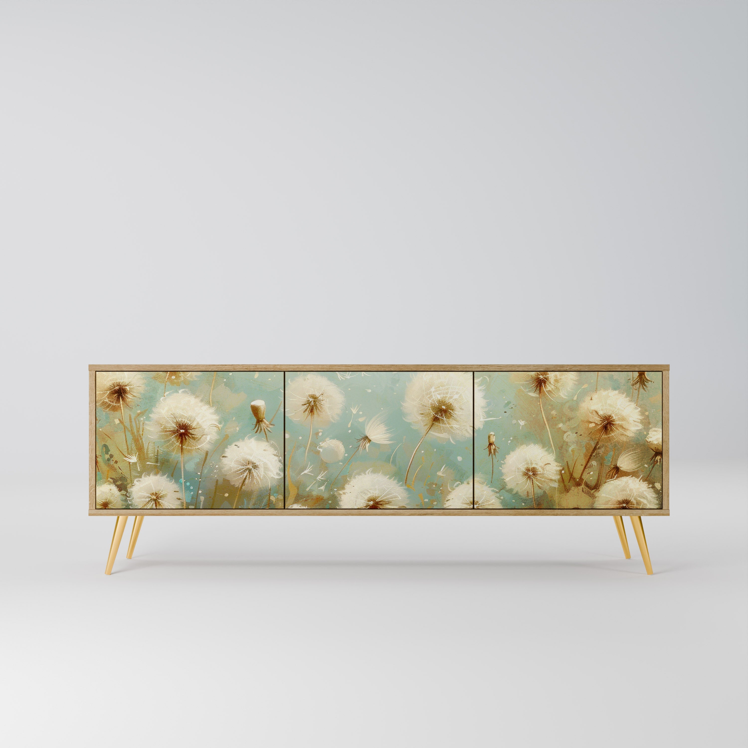 DREAMY MEADOW Móvel de TV com 3 Portas em Efeito Carvalho