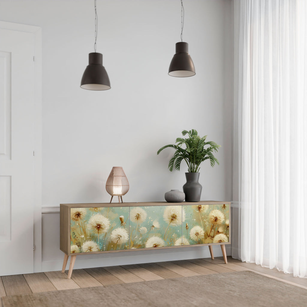 DREAMY MEADOW Móvel de TV com 3 Portas em Efeito Carvalho