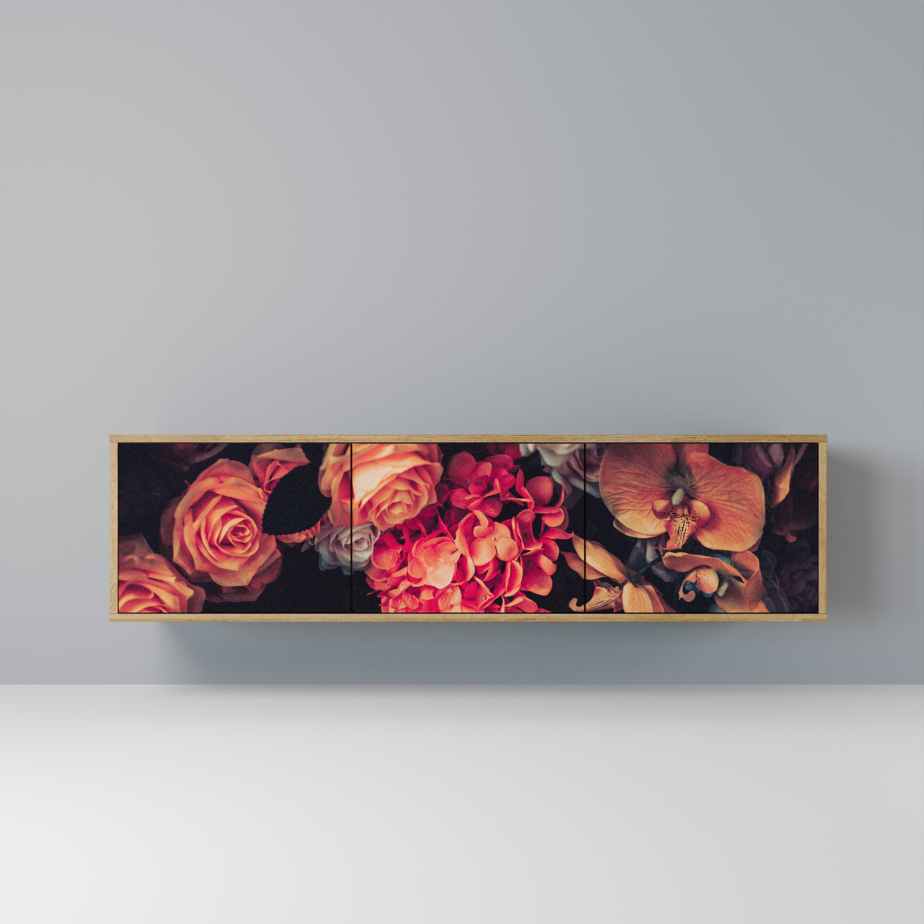 NEVERENDING BLOOM Móvel de TV com 3 Portas em Efeito Carvalho