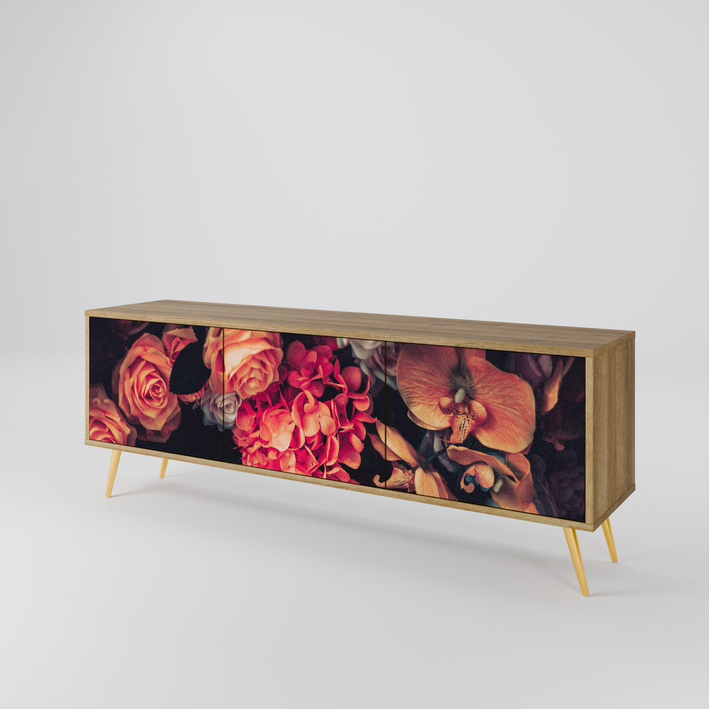 NEVERENDING BLOOM Móvel de TV com 3 Portas em Efeito Carvalho