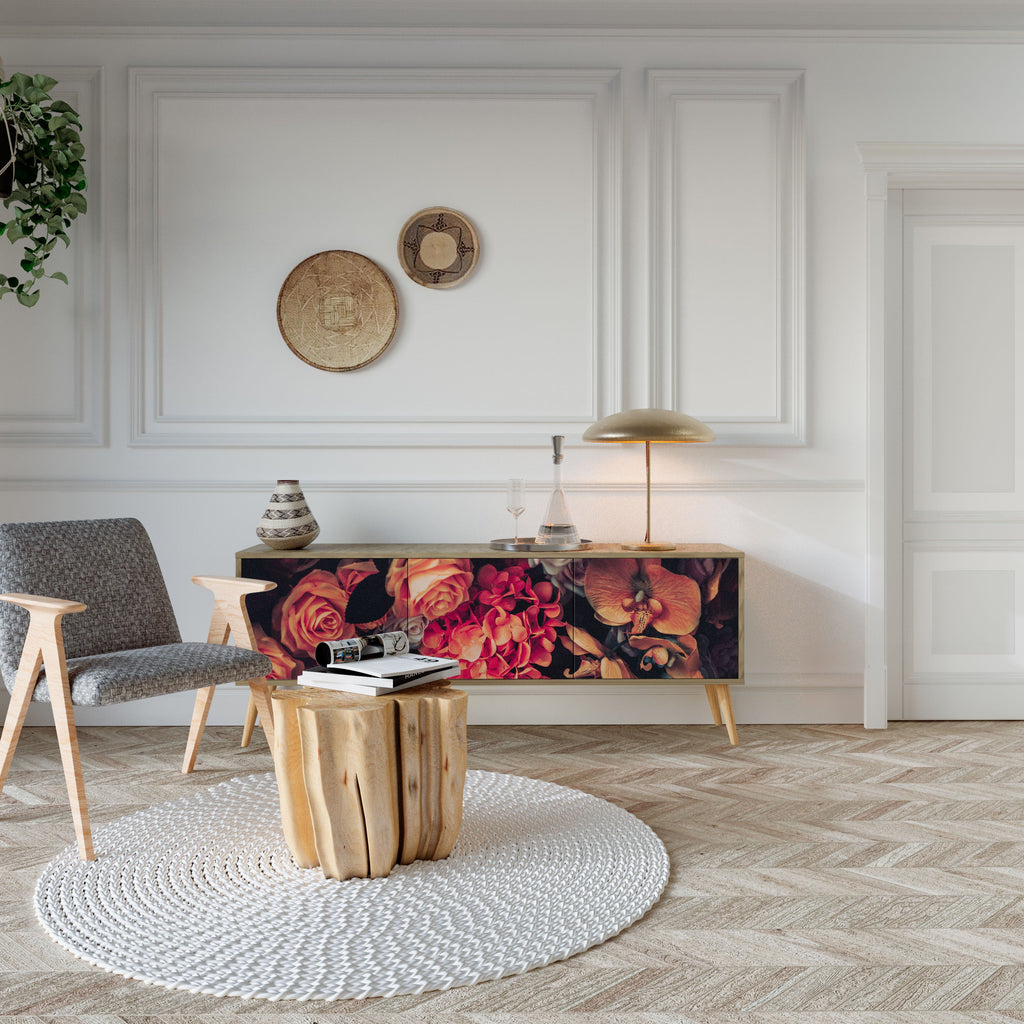 NEVERENDING BLOOM Móvel de TV com 3 Portas em Efeito Carvalho