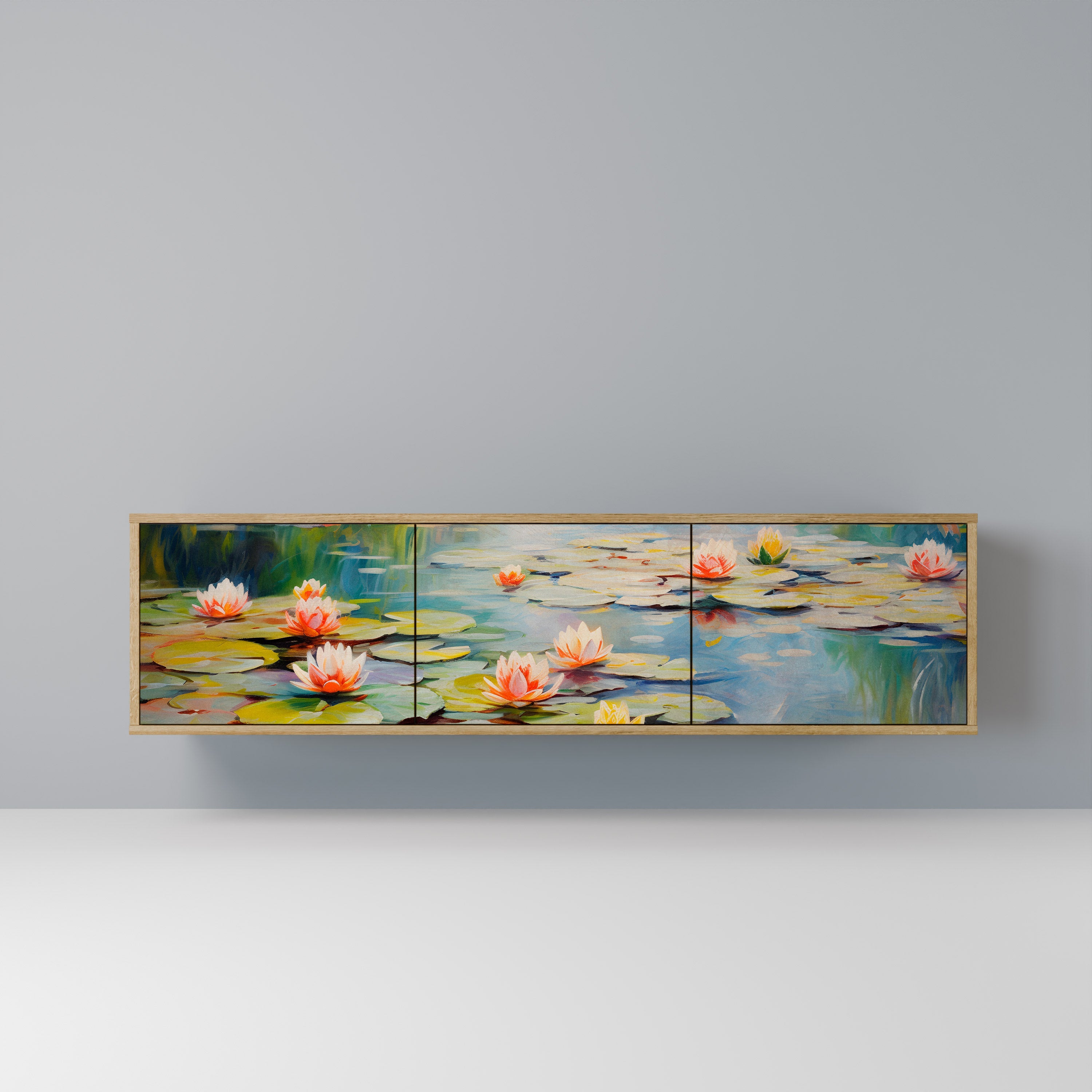 BLOOMING WATERS Móvel de TV com 3 Portas em Efeito Carvalho