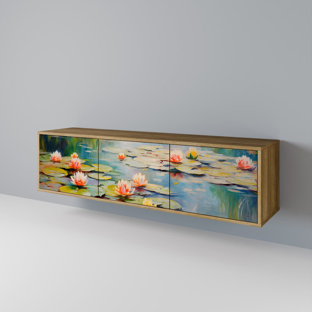 BLOOMING WATERS Móvel de TV com 3 Portas em Efeito Carvalho