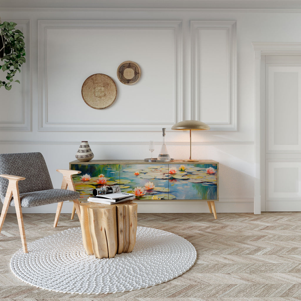 BLOOMING WATERS Móvel de TV com 3 Portas em Efeito Carvalho