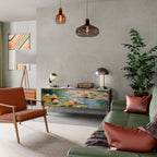 BLOOMING WATERS Móvel de TV com 3 Portas em Efeito Carvalho