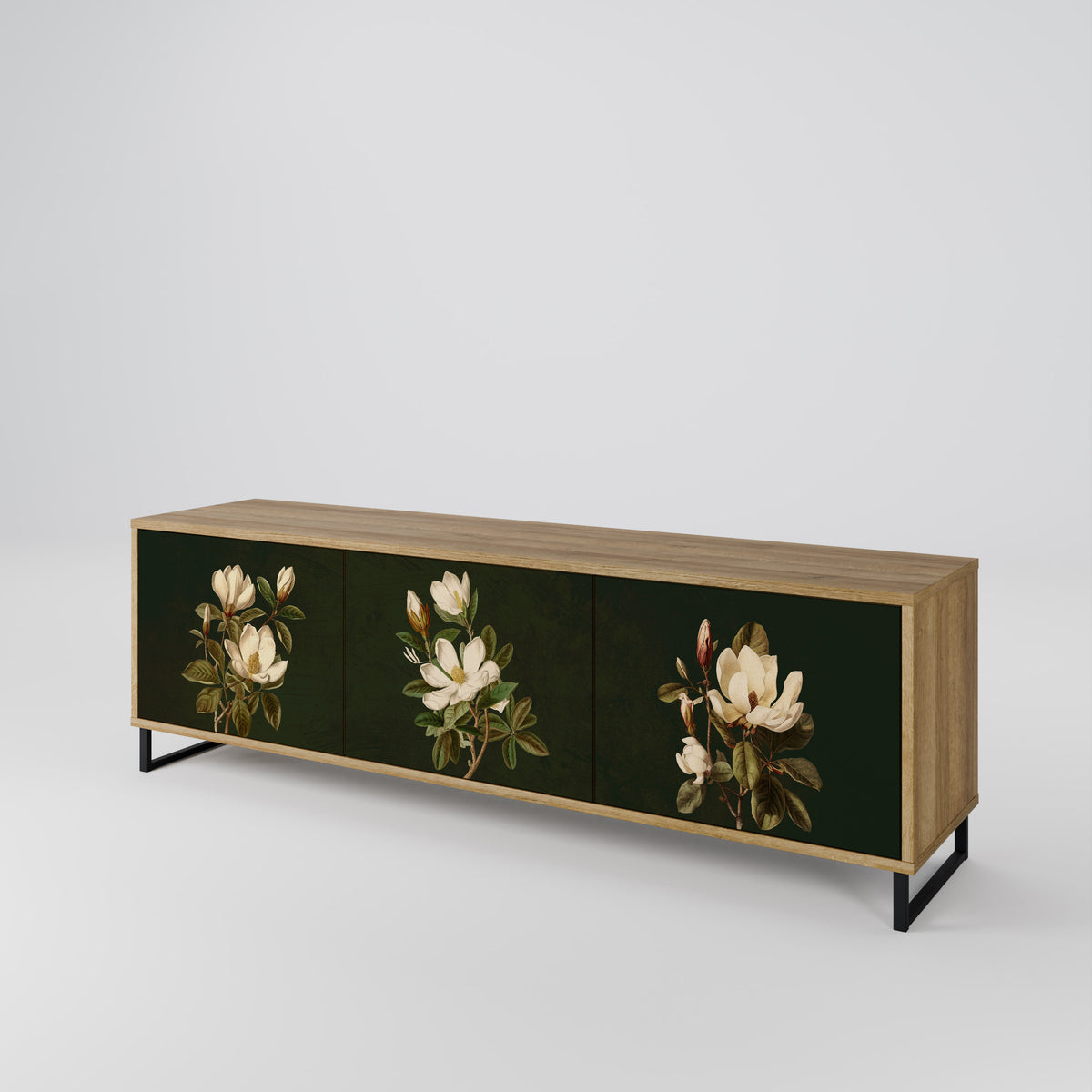FLORAL NOIR Móvel de TV de 3 Portas