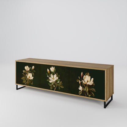 FLORAL NOIR Móvel de TV de 3 Portas