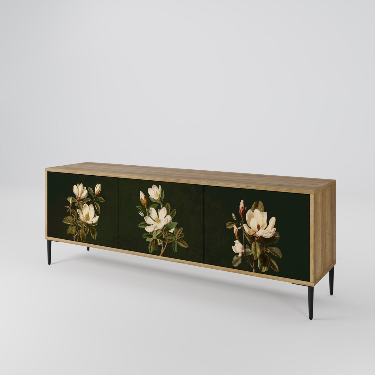 FLORAL NOIR Móvel de TV de 3 Portas