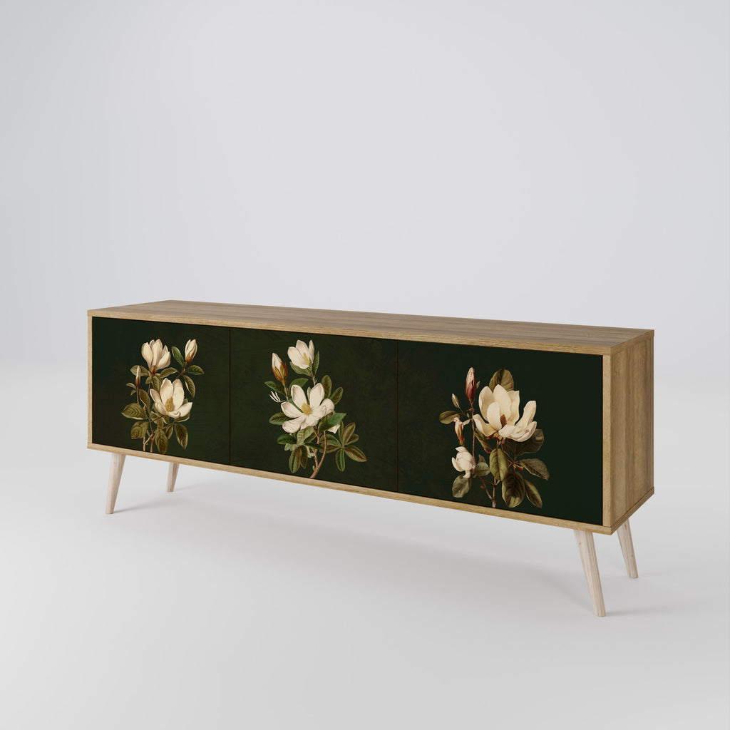 FLORAL NOIR Móvel de TV de 3 Portas