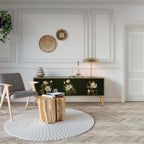 FLORAL NOIR Móvel de TV com 3 Portas em Efeito Carvalho