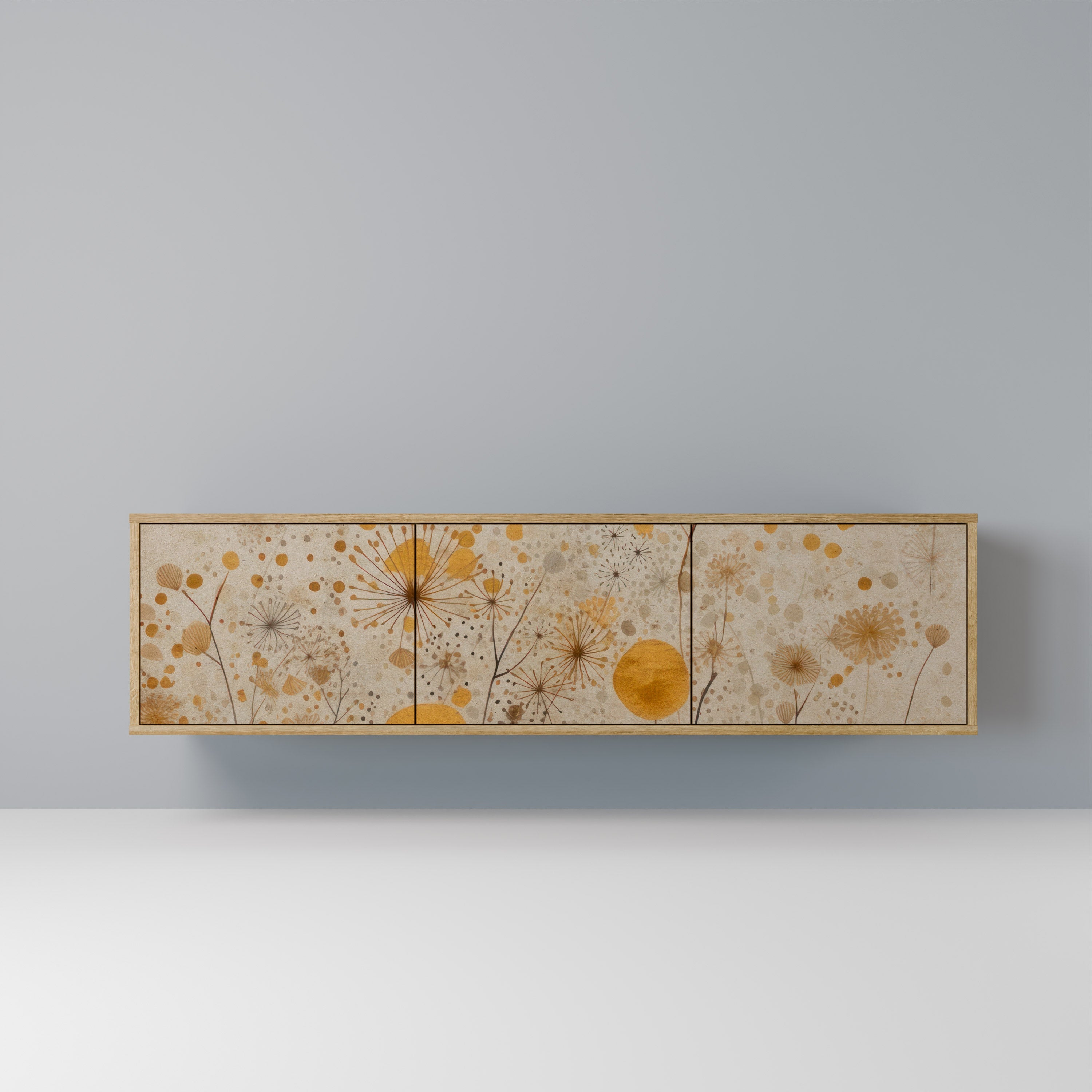 MORNING GLADE Móvel de TV com 3 Portas em Efeito Carvalho