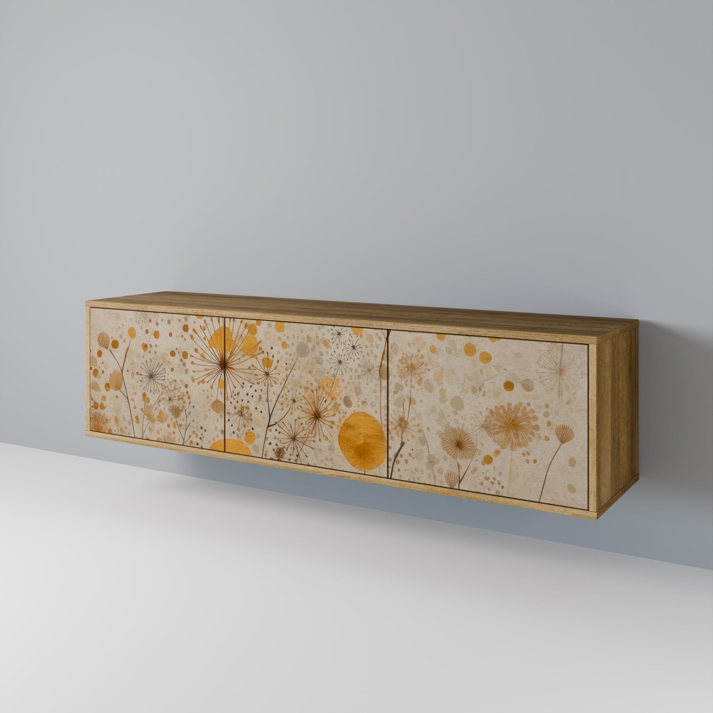 MORNING GLADE Móvel de TV com 3 Portas em Efeito Carvalho