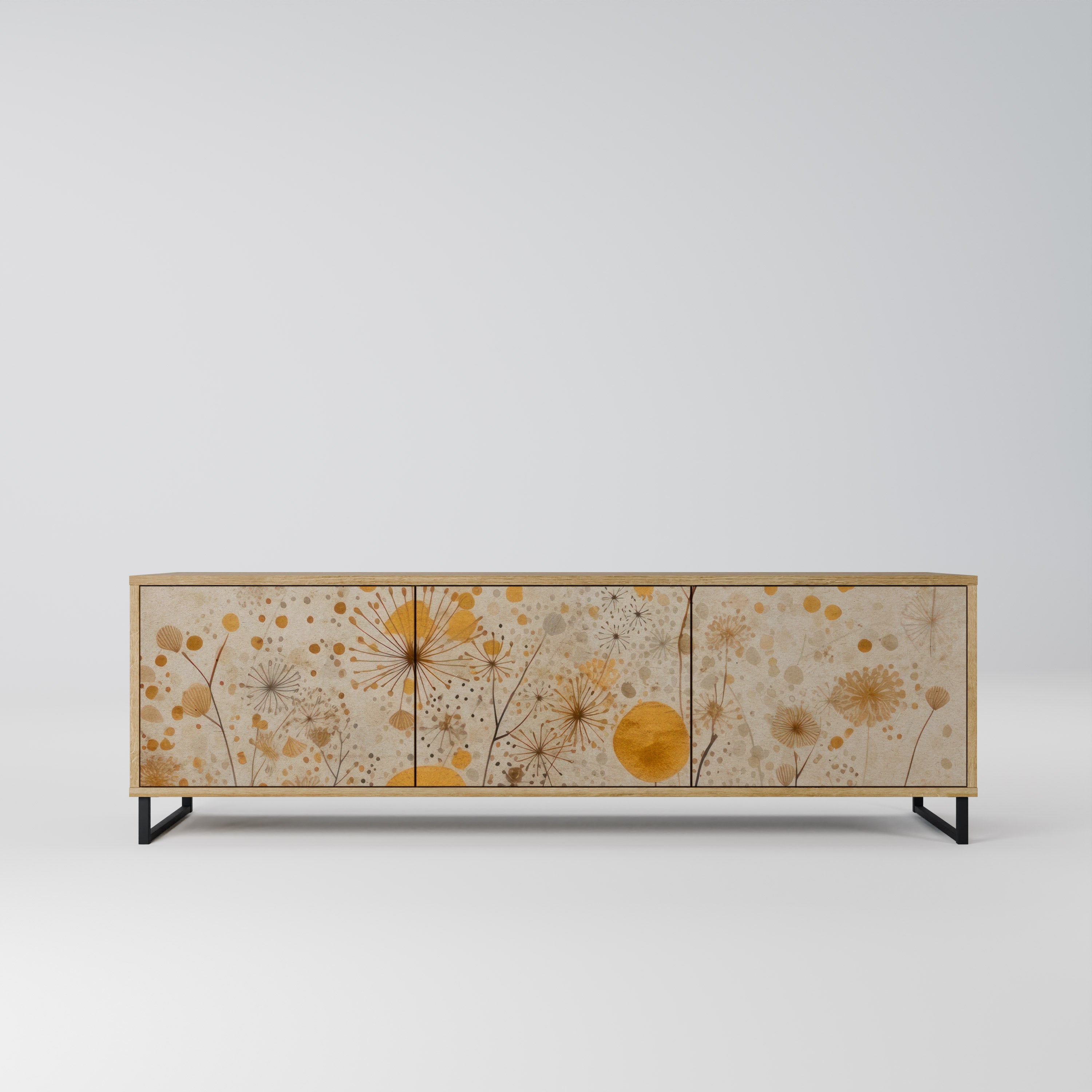 MORNING GLADE Móvel de TV com 3 Portas em Efeito Carvalho