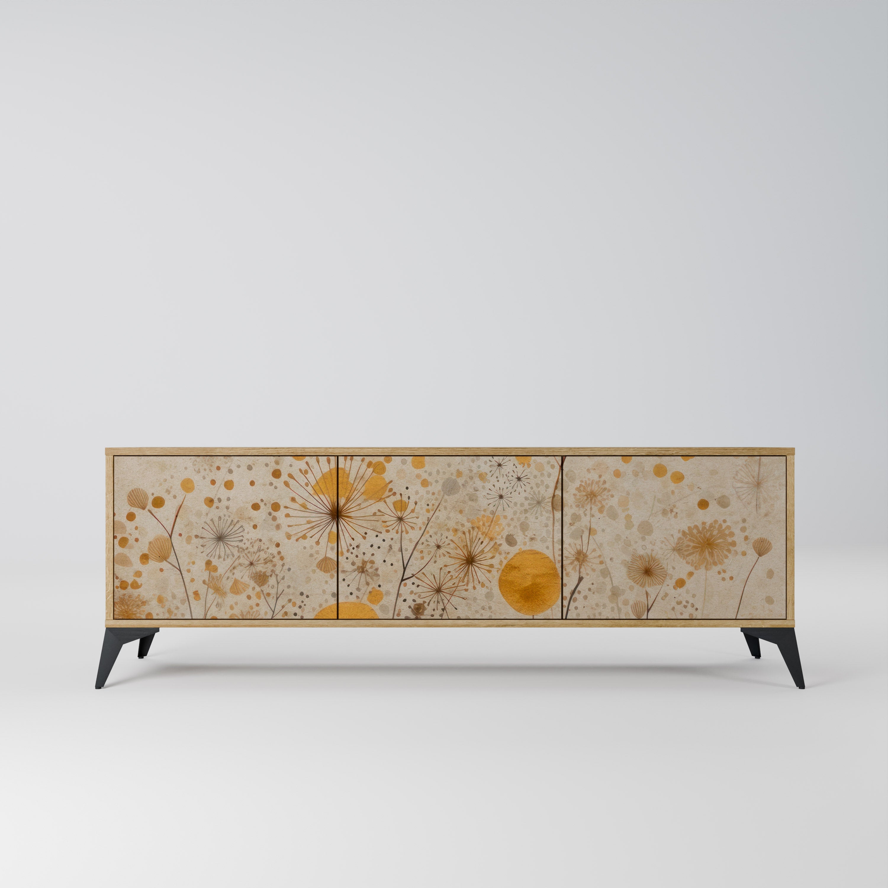 MORNING GLADE Móvel de TV com 3 Portas em Efeito Carvalho