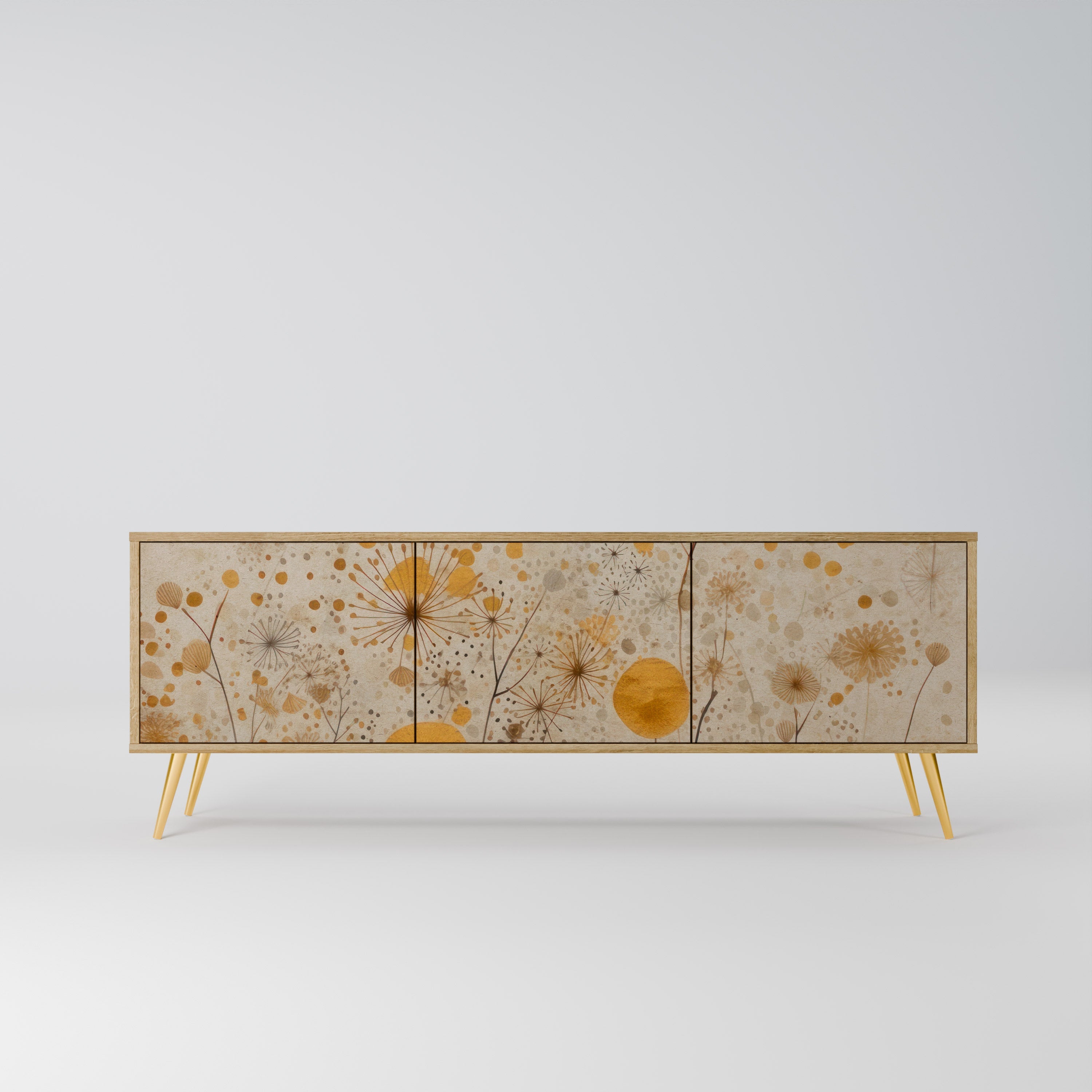 MORNING GLADE Móvel de TV com 3 Portas em Efeito Carvalho