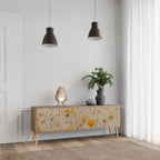 MORNING GLADE Móvel de TV com 3 Portas em Efeito Carvalho