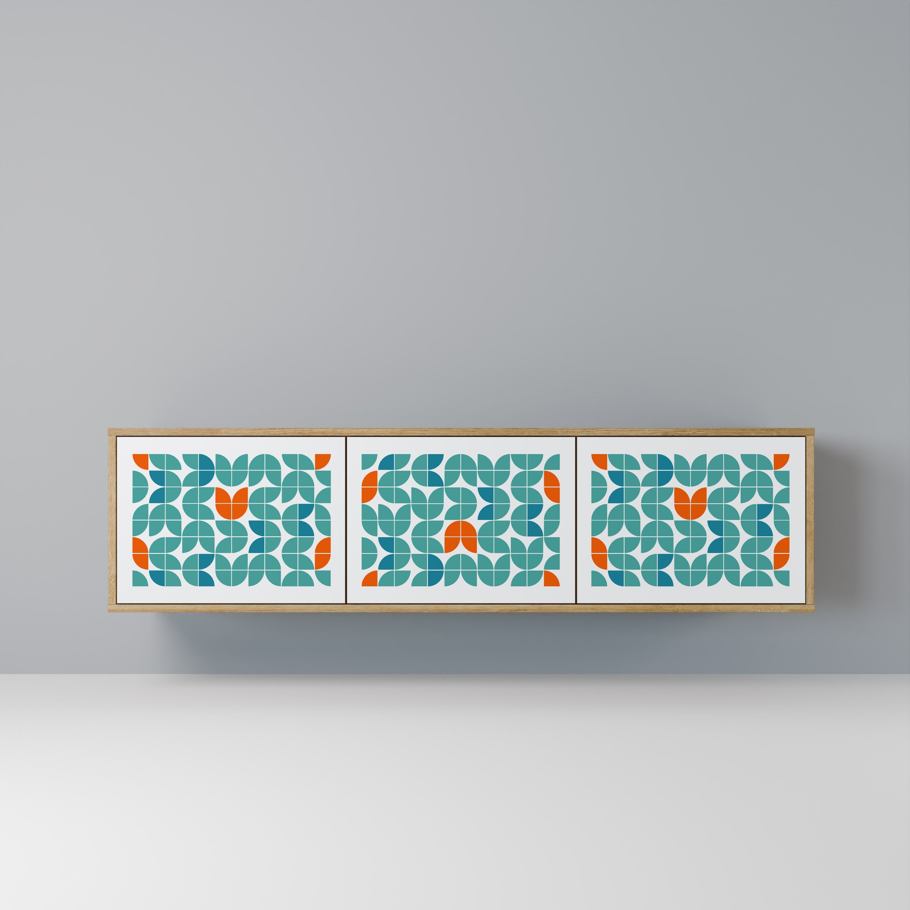 BE THE CHANGE Móvel de TV com 3 Portas em Efeito Carvalho