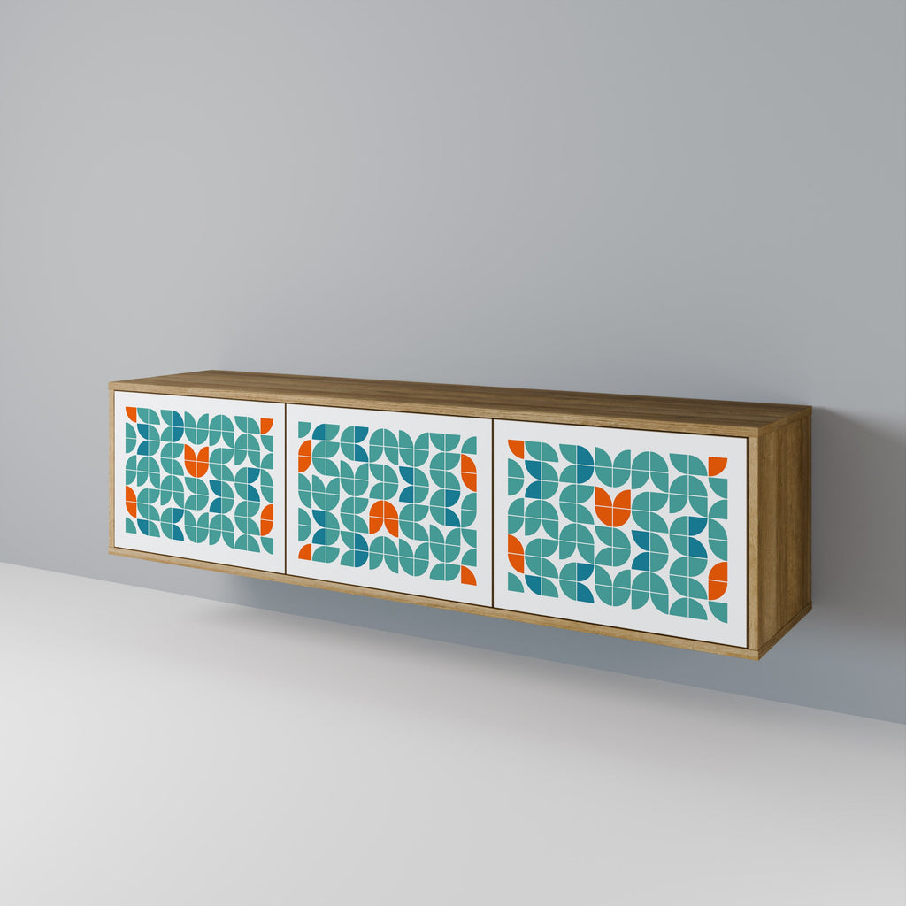 BE THE CHANGE Móvel de TV com 3 Portas em Efeito Carvalho