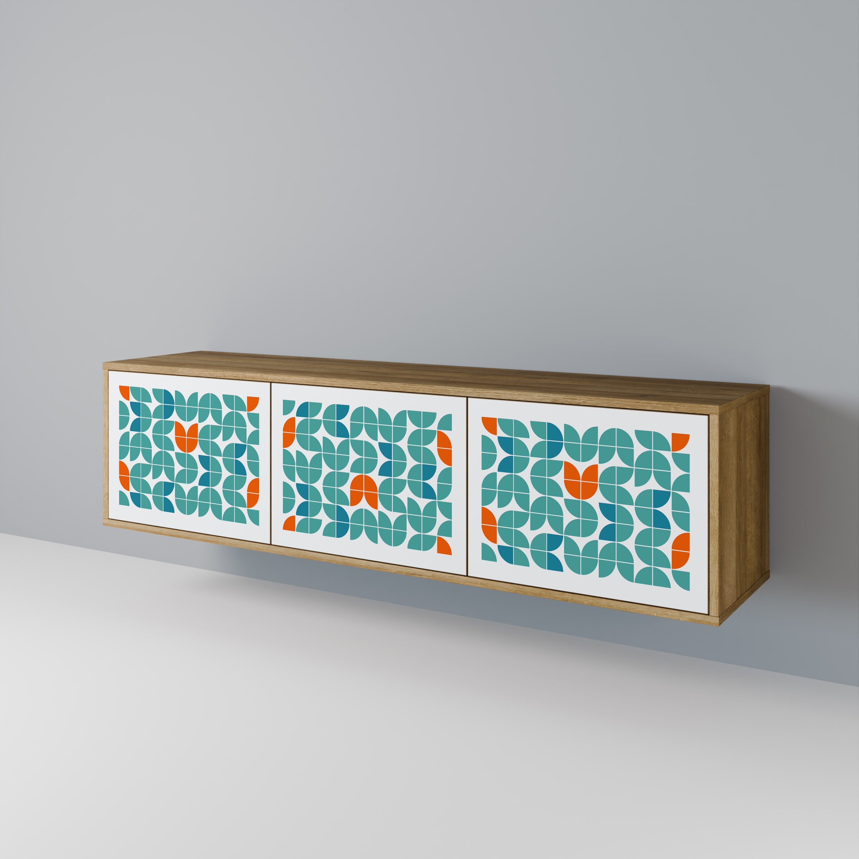 BE THE CHANGE Móvel de TV com 3 Portas em Efeito Carvalho