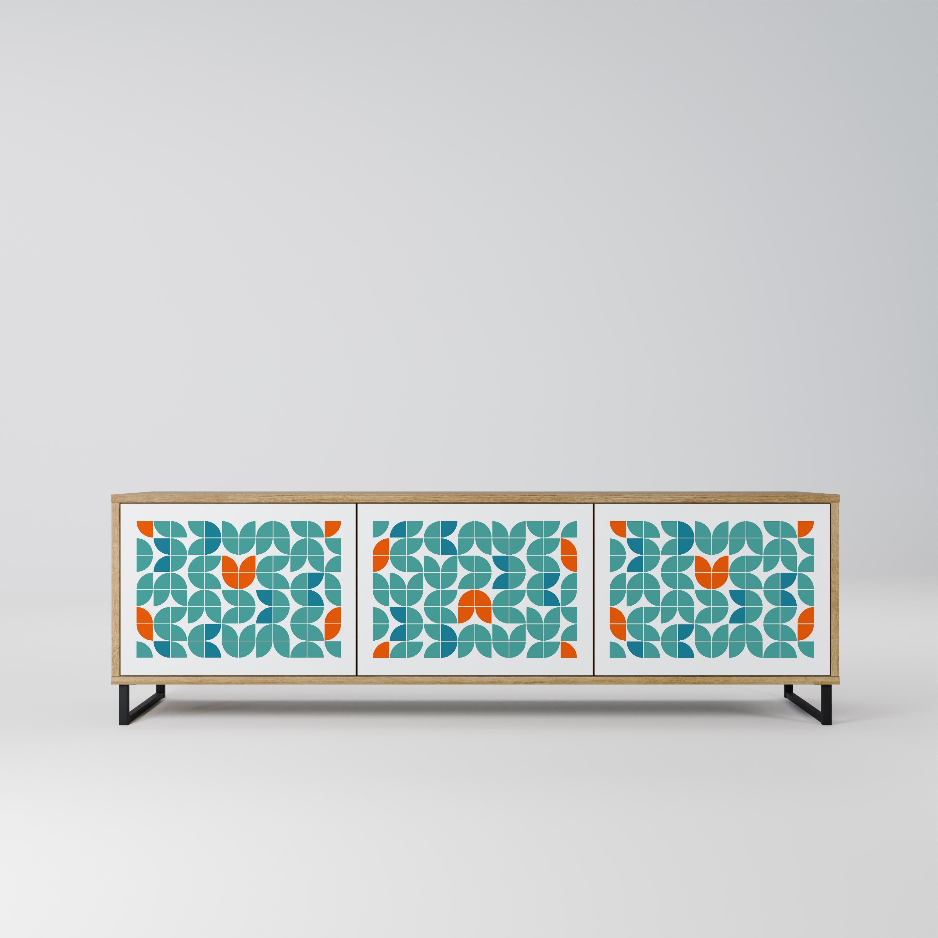 BE THE CHANGE Móvel de TV com 3 Portas em Efeito Carvalho