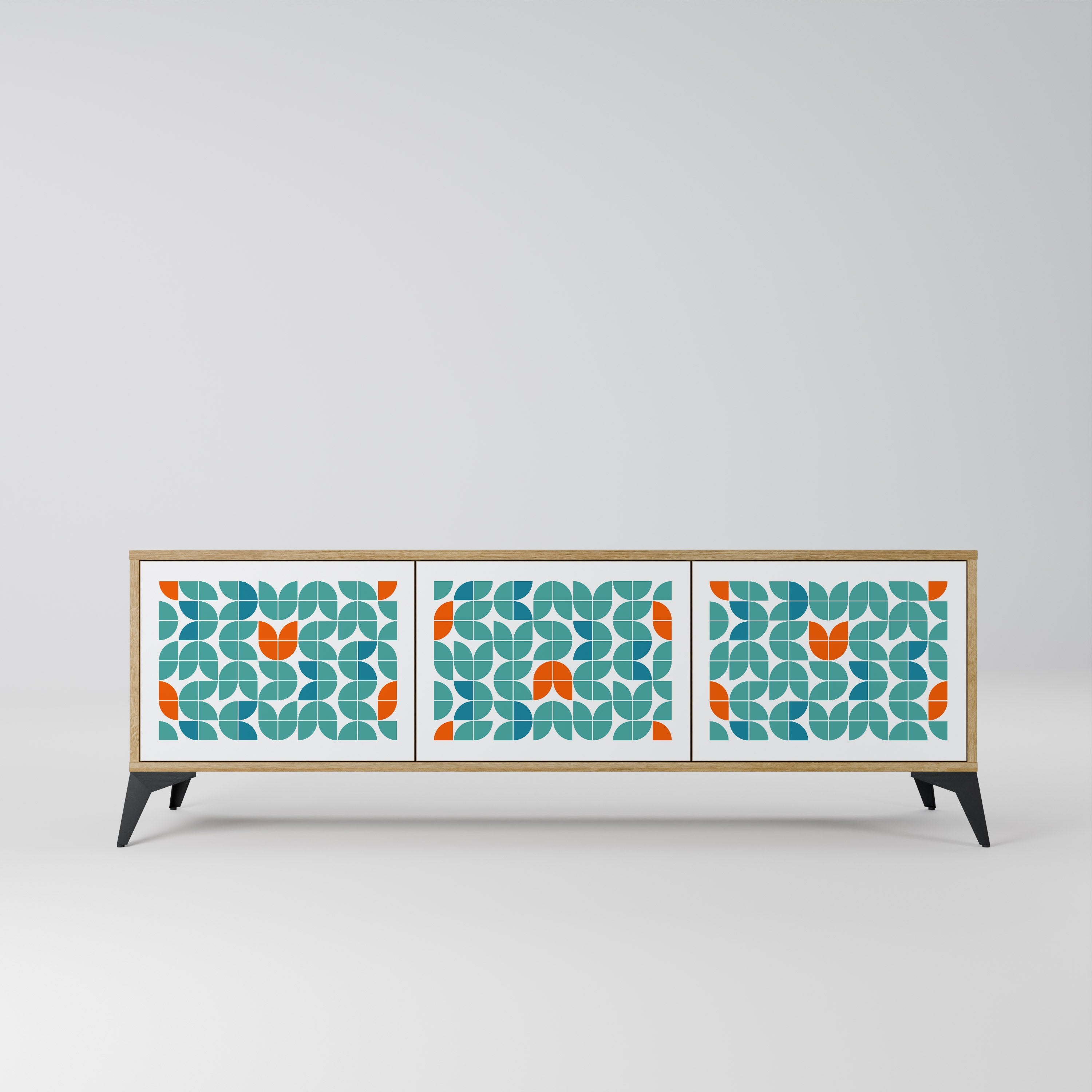 BE THE CHANGE Móvel de TV com 3 Portas em Efeito Carvalho