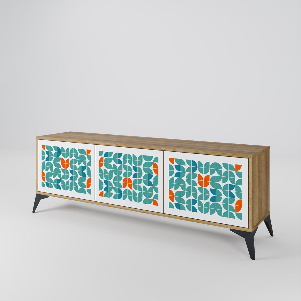 BE THE CHANGE Móvel de TV com 3 Portas em Efeito Carvalho