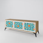 BE THE CHANGE Móvel de TV com 3 Portas em Efeito Carvalho