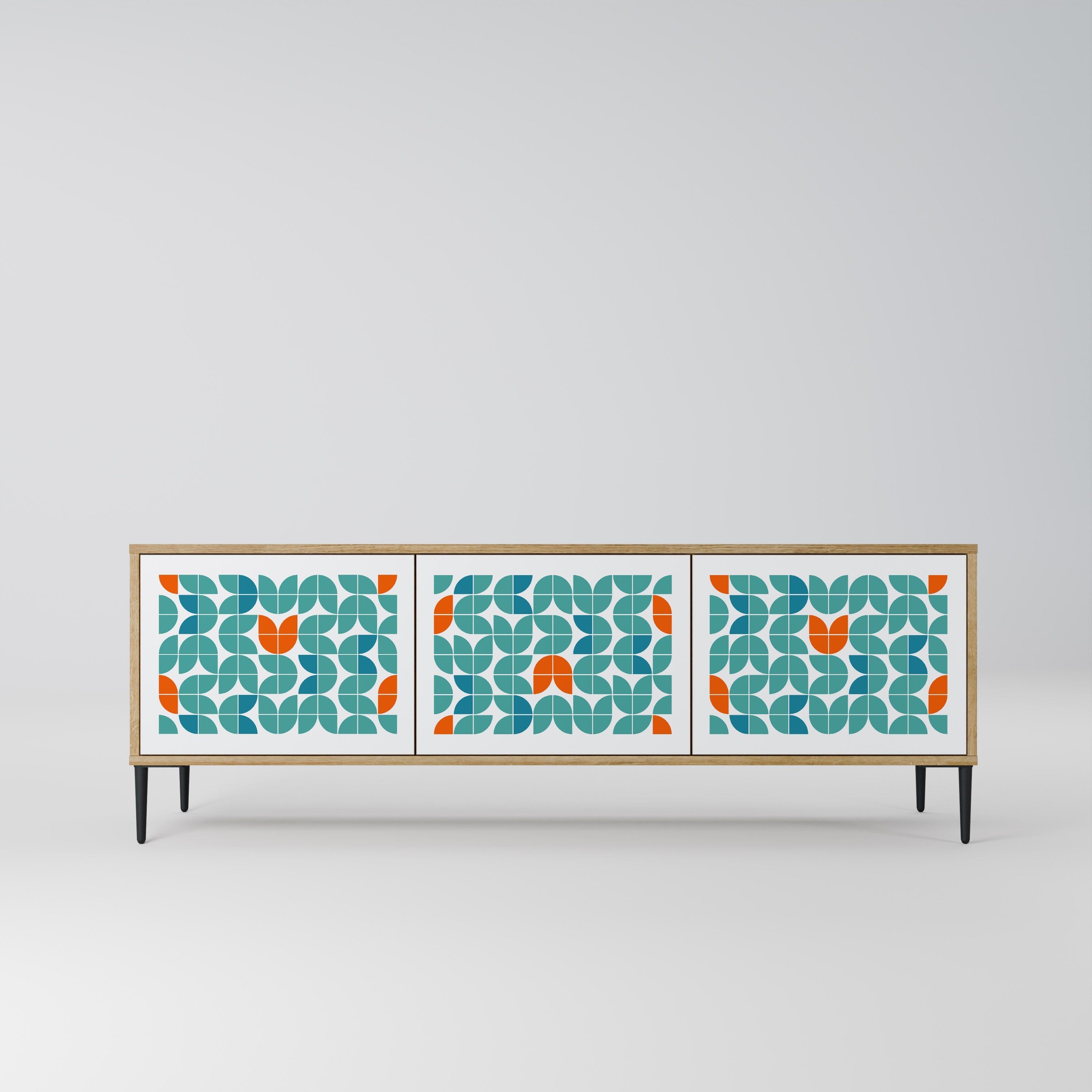 BE THE CHANGE Móvel de TV com 3 Portas em Efeito Carvalho