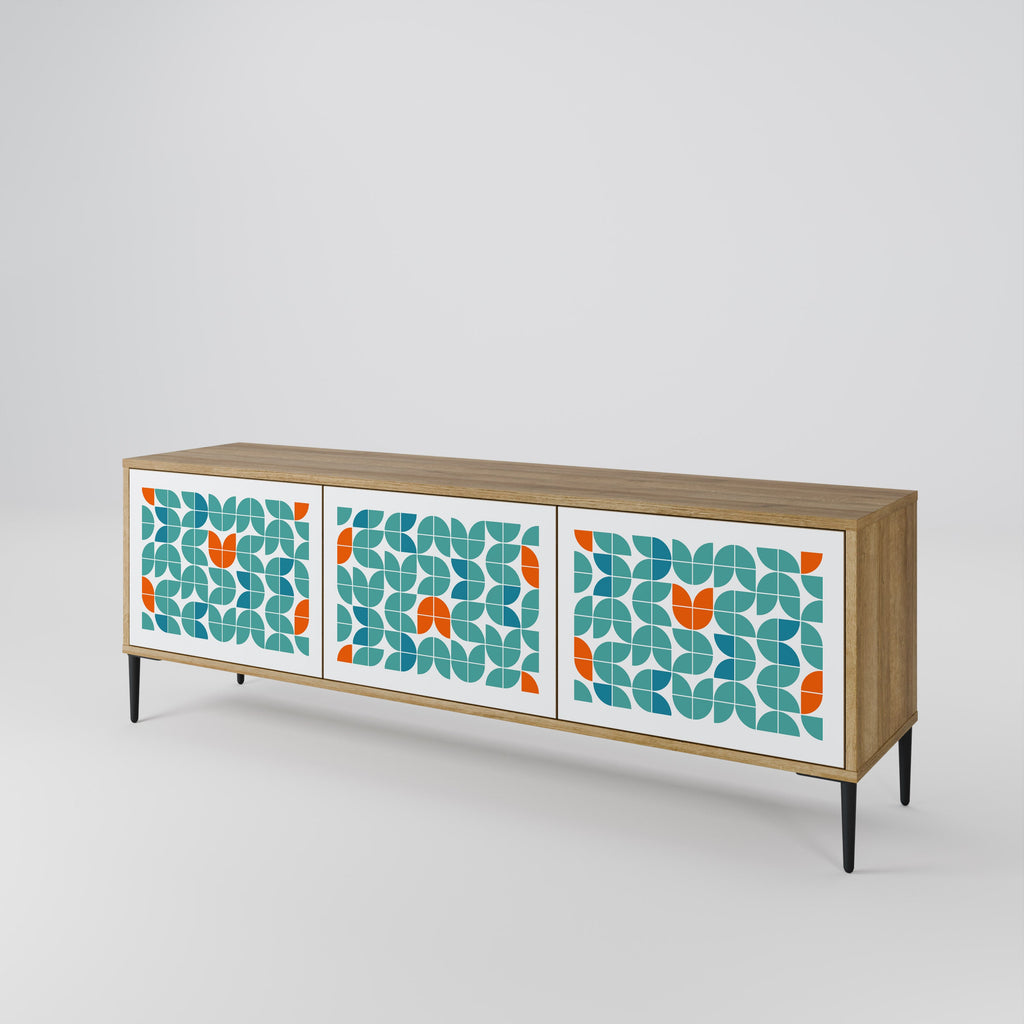 BE THE CHANGE Móvel de TV com 3 Portas em Efeito Carvalho