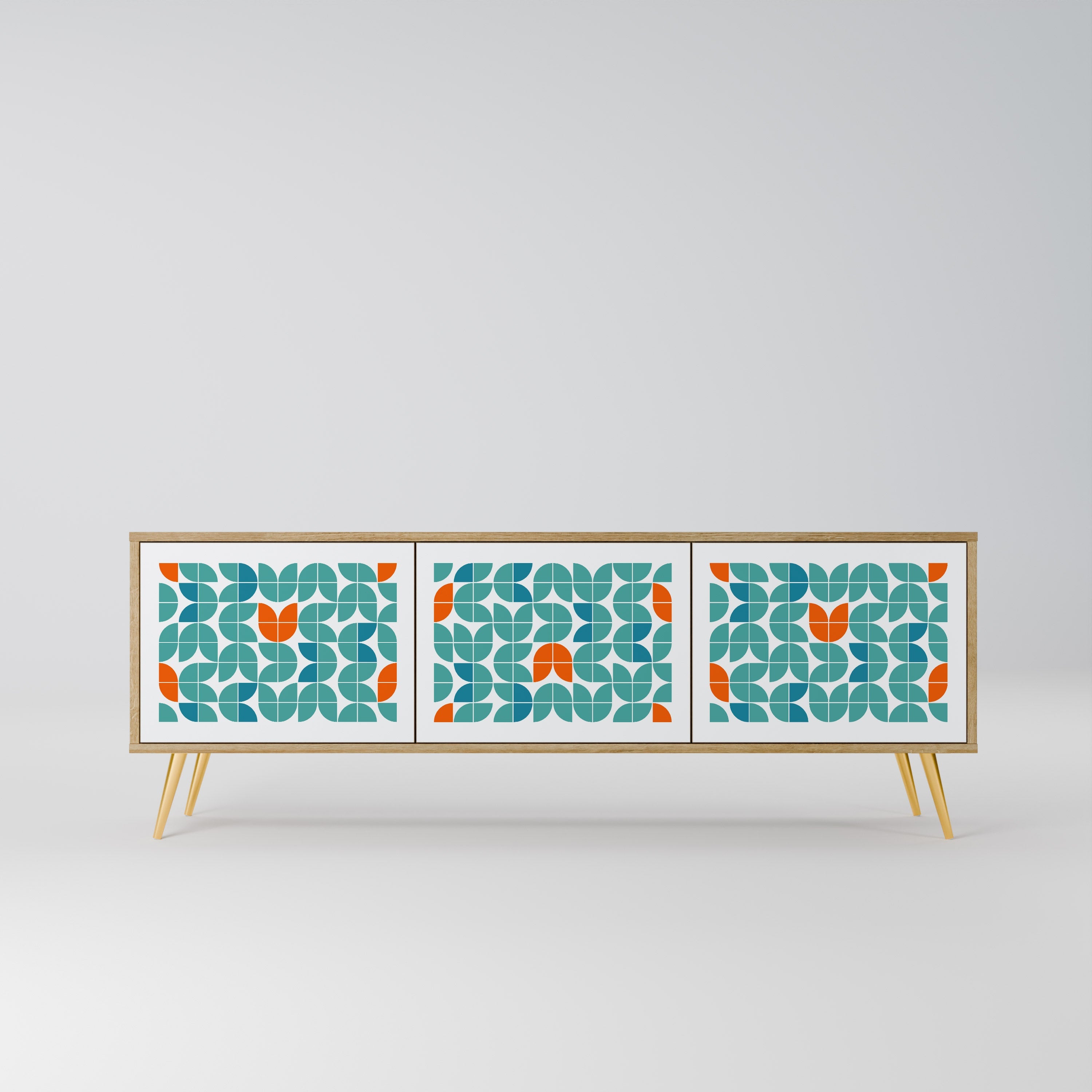 BE THE CHANGE Móvel de TV com 3 Portas em Efeito Carvalho