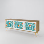 BE THE CHANGE Móvel de TV com 3 Portas em Efeito Carvalho