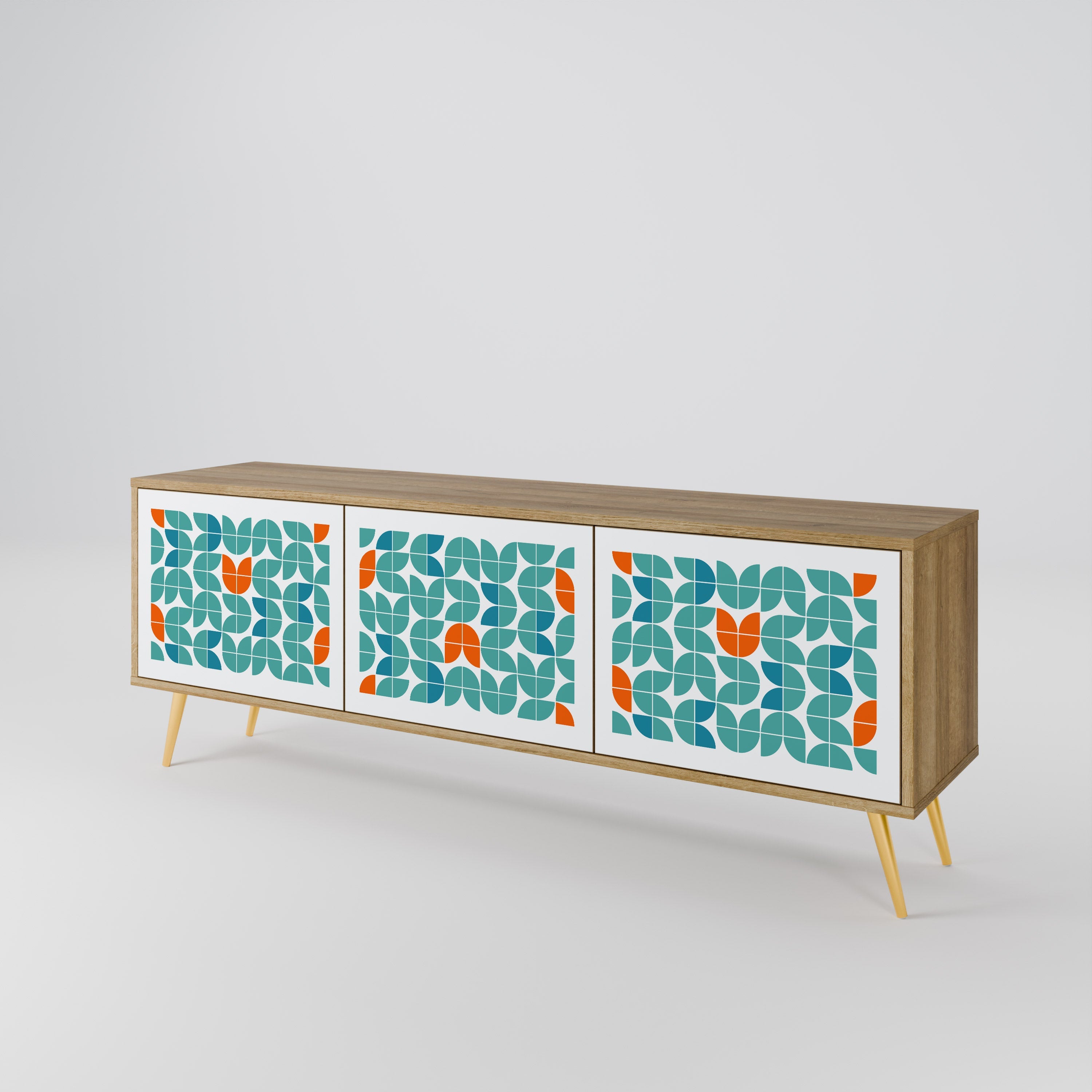 BE THE CHANGE Móvel de TV com 3 Portas em Efeito Carvalho