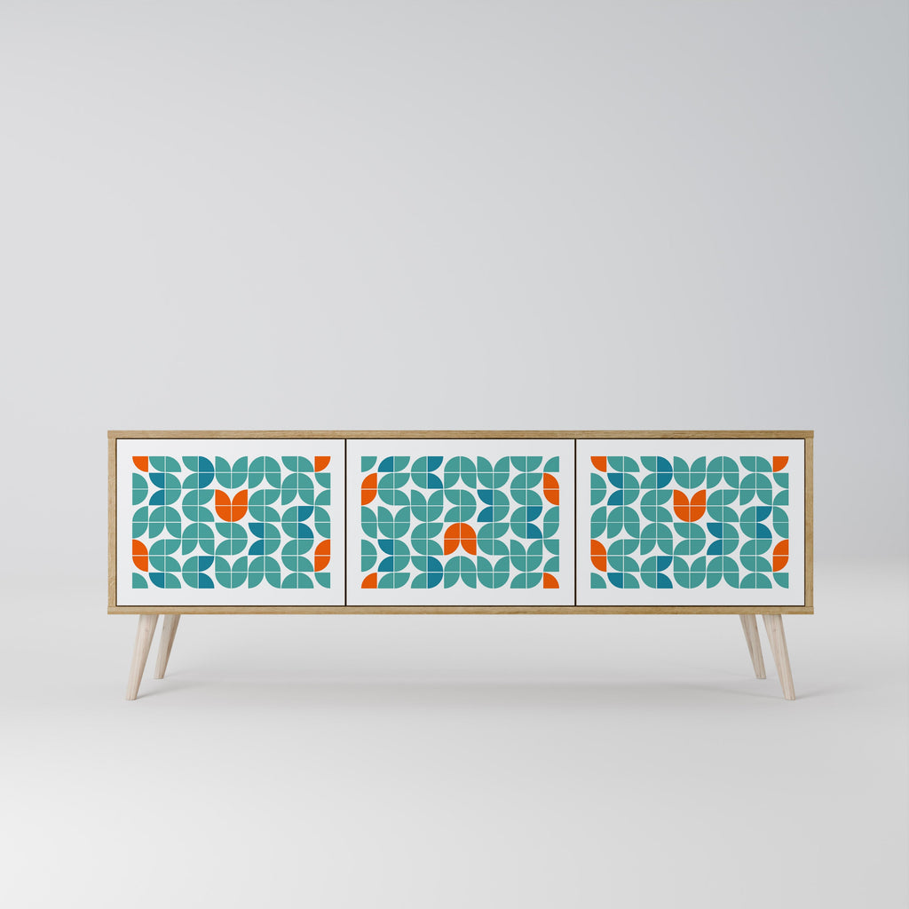 BE THE CHANGE Móvel de TV com 3 Portas em Efeito Carvalho