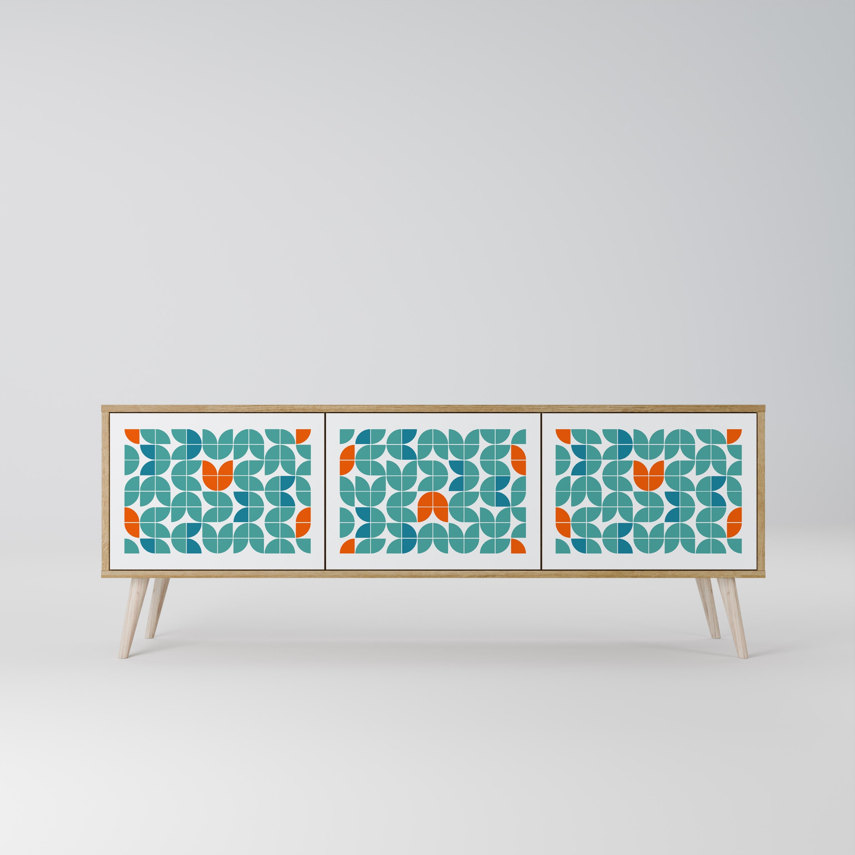 BE THE CHANGE Móvel de TV com 3 Portas em Efeito Carvalho