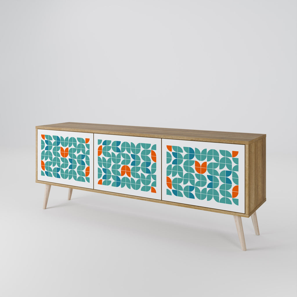 BE THE CHANGE Móvel de TV com 3 Portas em Efeito Carvalho