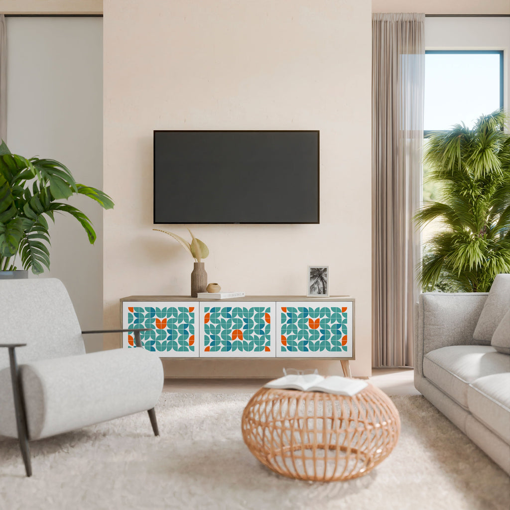 BE THE CHANGE Móvel de TV com 3 Portas em Efeito Carvalho