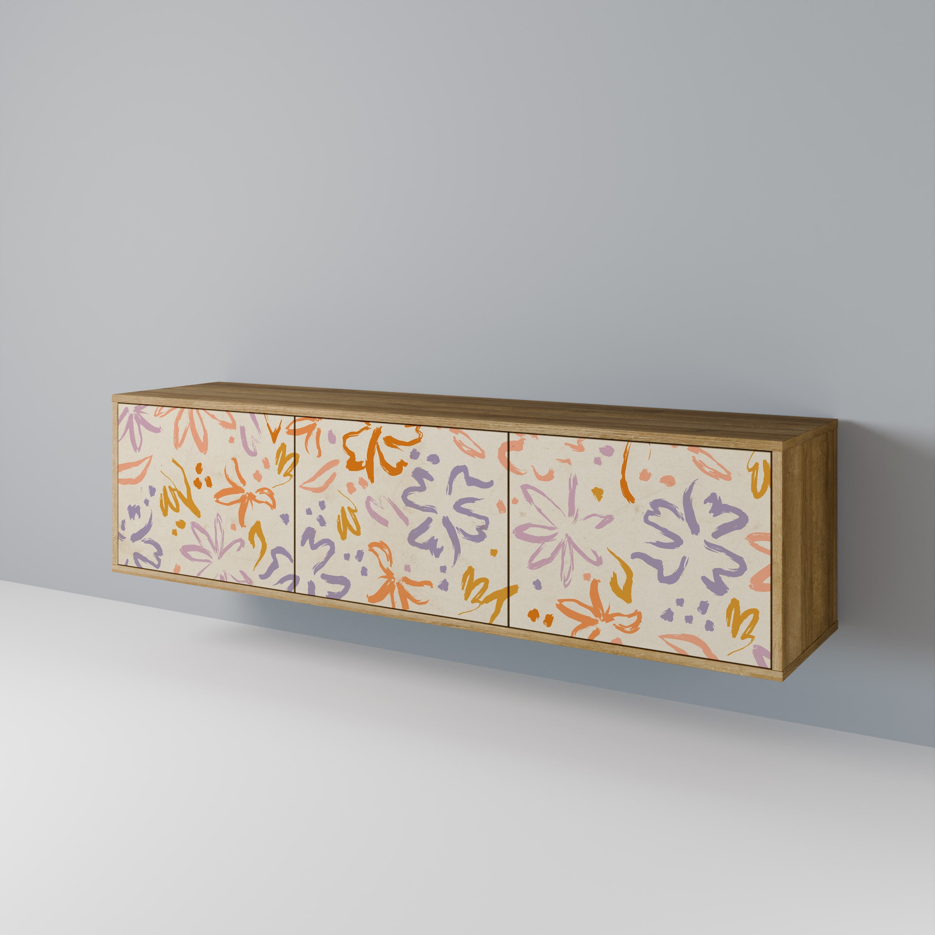 SPRING WHIMSY Móvel de TV com 3 Portas em Efeito Carvalho