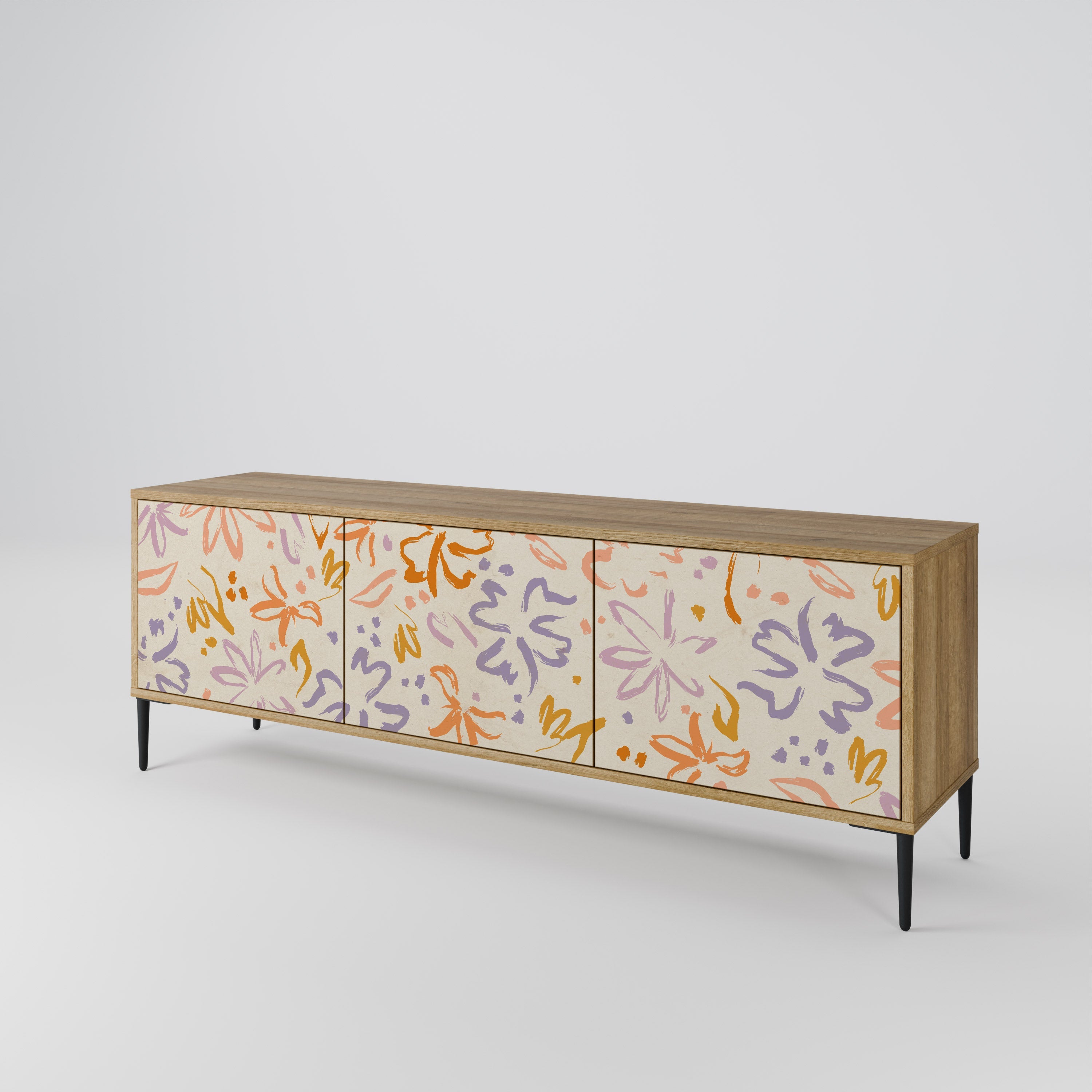 SPRING WHIMSY Móvel de TV com 3 Portas em Efeito Carvalho