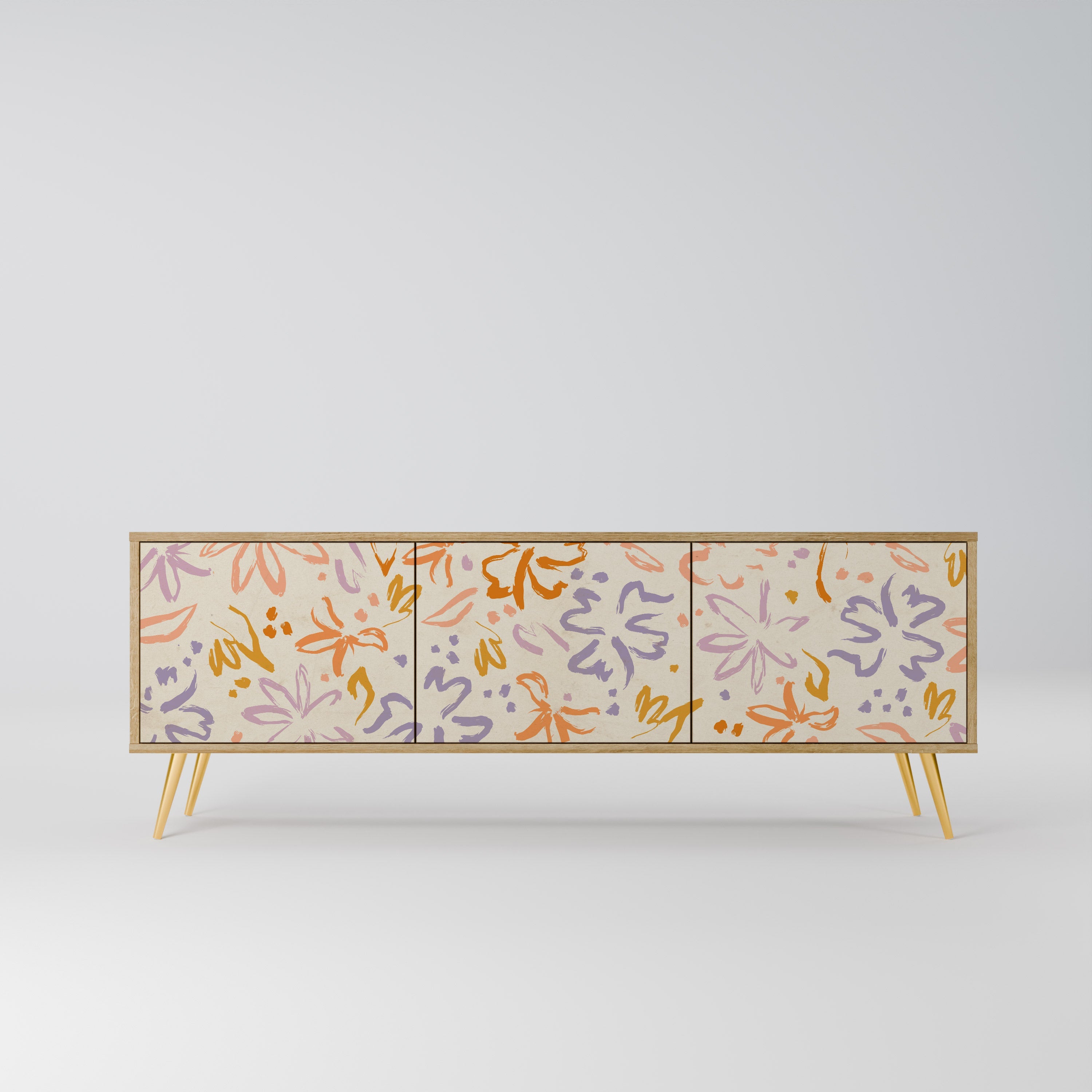 SPRING WHIMSY Móvel de TV com 3 Portas em Efeito Carvalho