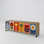 SCANDIC FLOWERET Móvel de TV com 3 Portas em Efeito Carvalho