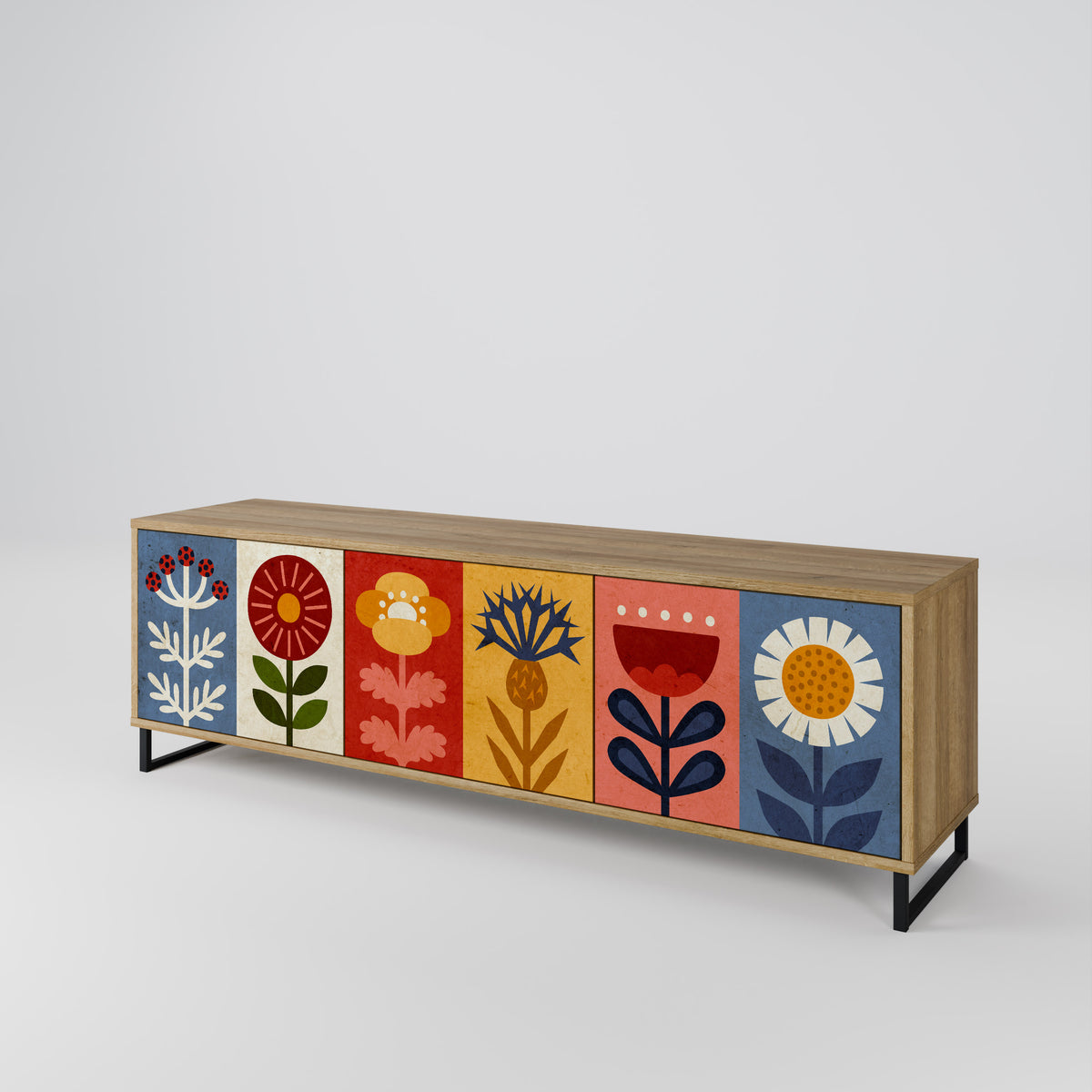 SCANDIC FLOWERET 3-Door TV Cabinet