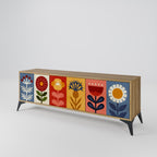 SCANDIC FLOWERET Móvel de TV com 3 Portas em Efeito Carvalho