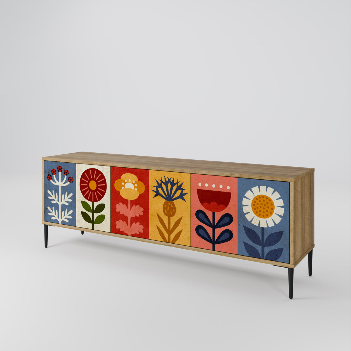 SCANDIC FLOWERET 3-Door TV Cabinet